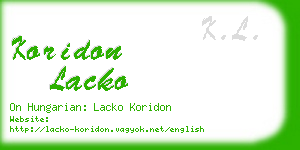 koridon lacko business card